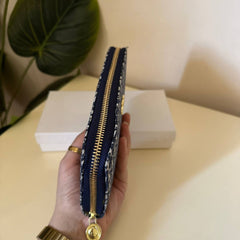 Dior Oblique Zip Wallet – Blue