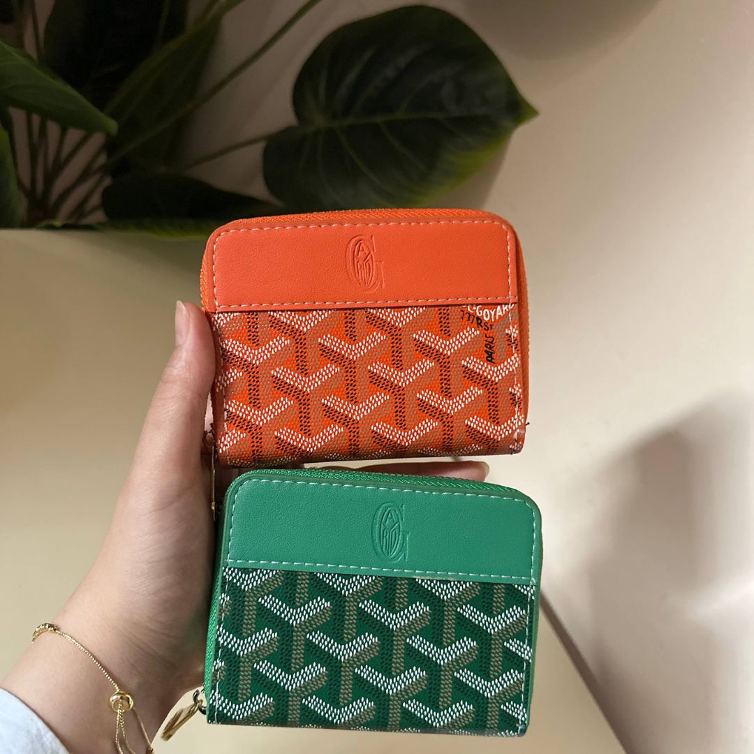 Bourbon Zipped Card Holder  - green
