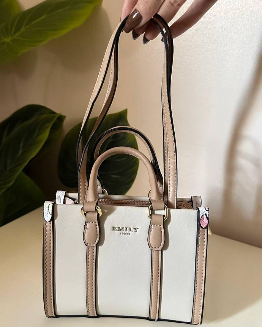 Emily Loran Mini Tote - Belted Contrast Nude