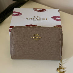 Coach Pebbled Leather Wallet – coffee