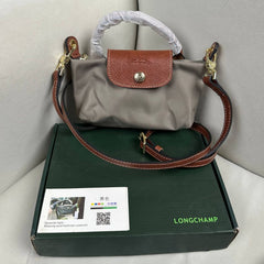 Longchamp Le Pliage mini Pouch with Handle - Taupe