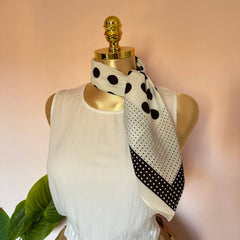 Polka Dot White Scarf 🤍