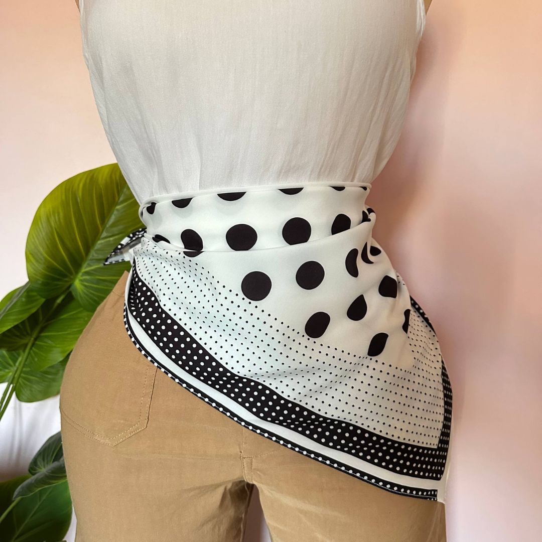 Polka Dot White Scarf 🤍