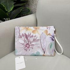 Ted Baker HELINII White Petal Print Envelope Pouch Bag - White Full Pattern