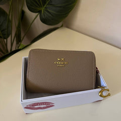 Coach Pebbled Leather Wallet – coffee