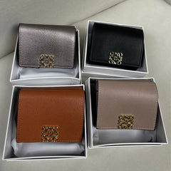 Loewe Anagram Trifold Wallet in - Silver Metallic Leather