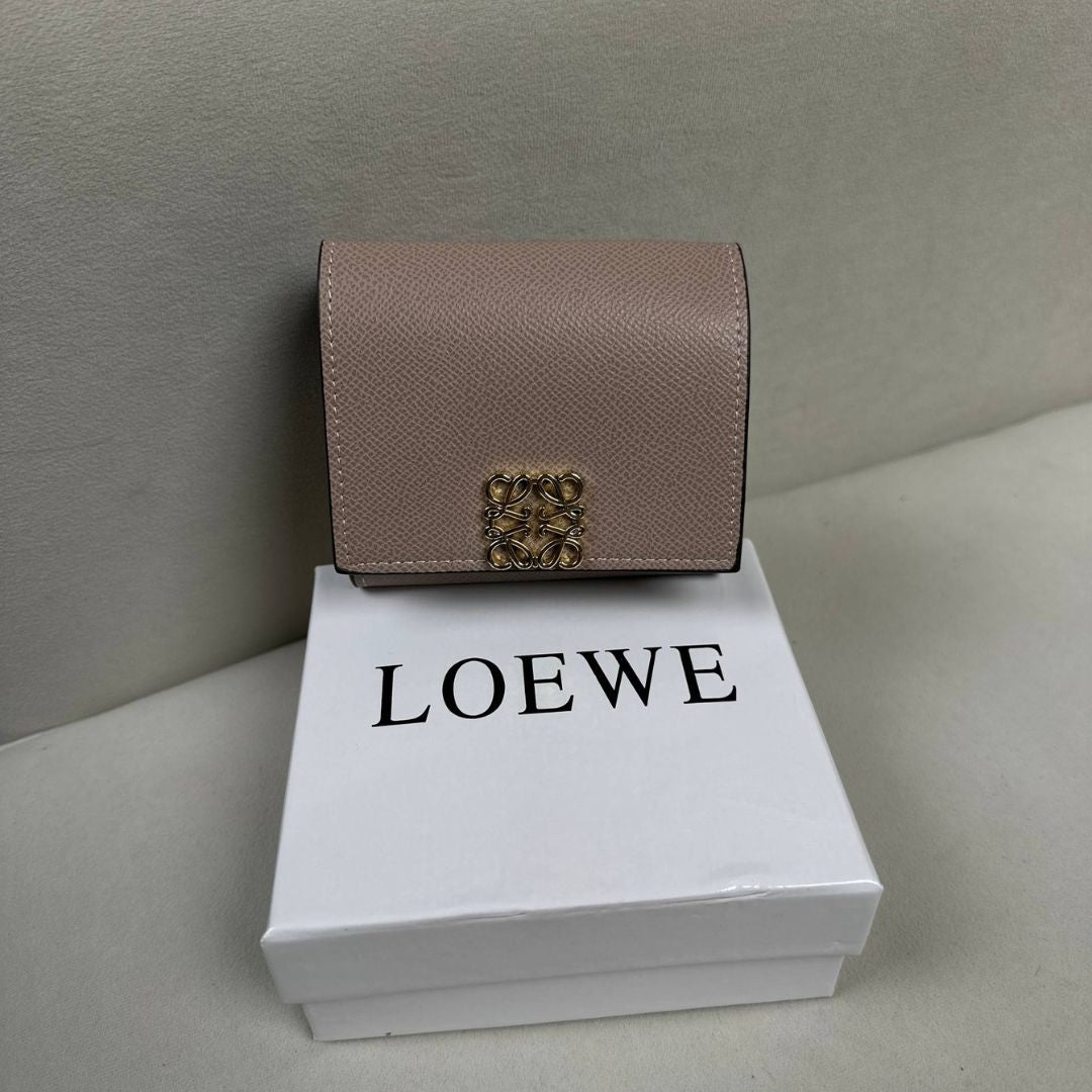 Loewe Anagram Trifold Wallet in - Nude Leather