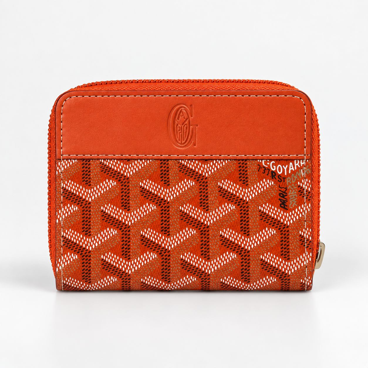Bourbon Zipped Card Holder  -  orange