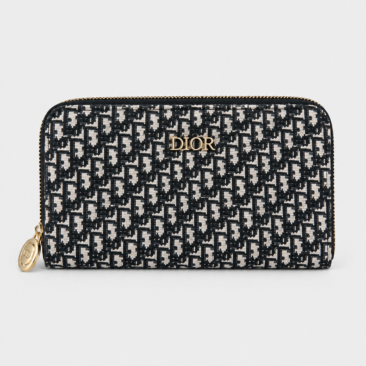 Dior Oblique Zip Wallet - Black