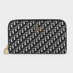 Dior Oblique Zip Wallet - Black