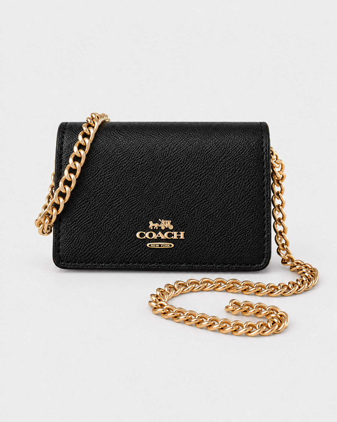 Coach Mini Wallet on a Chain- Black