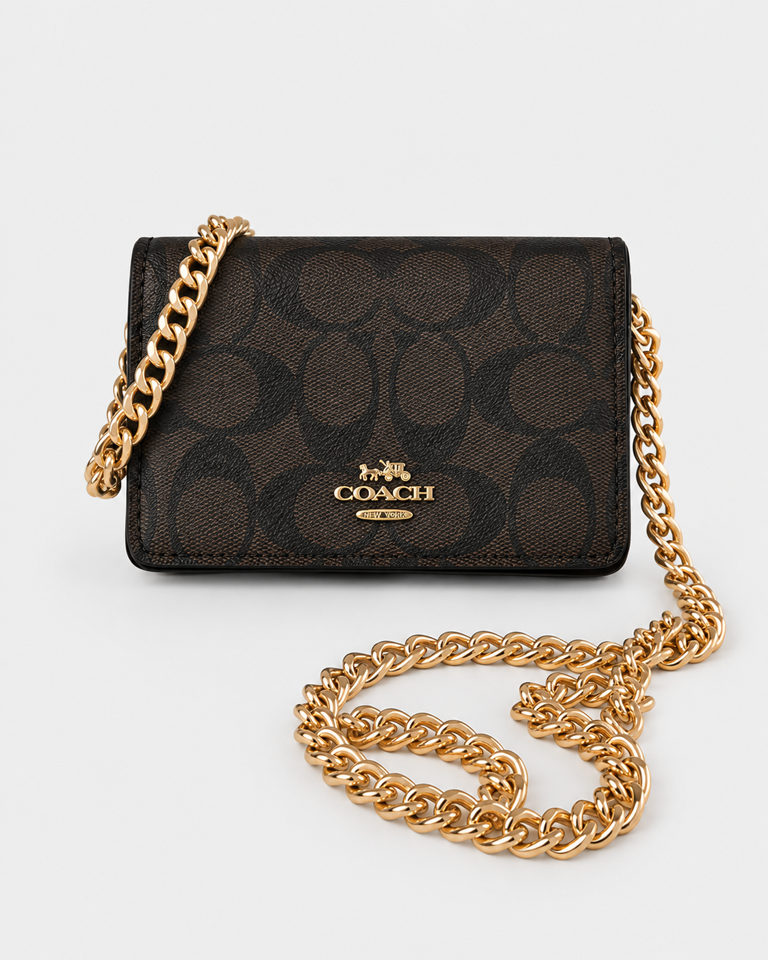 Coach Mini Wallet on a Chain in Signature
