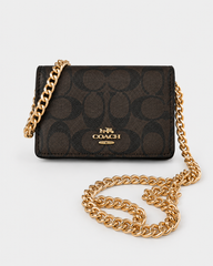 Coach Mini Wallet on a Chain in Signature