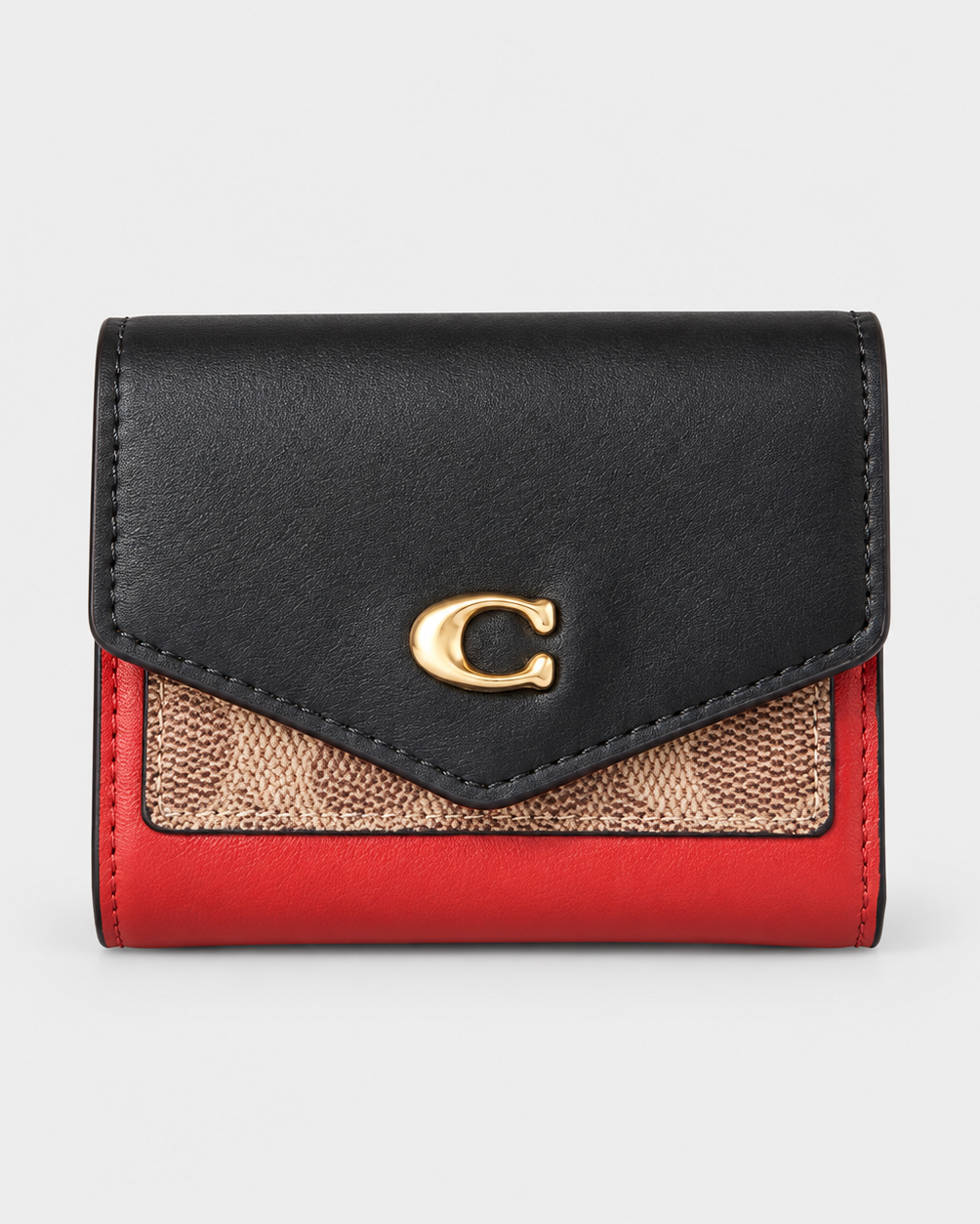 Coach Wyn Small Wallet in Color block Signature Canvas