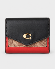 Coach Wyn Small Wallet in Color block Signature Canvas