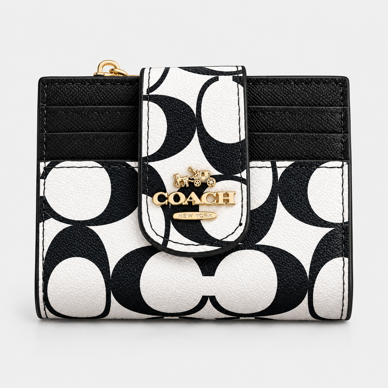 Coach Wallet In Signature Canvas CC Signature Black and white