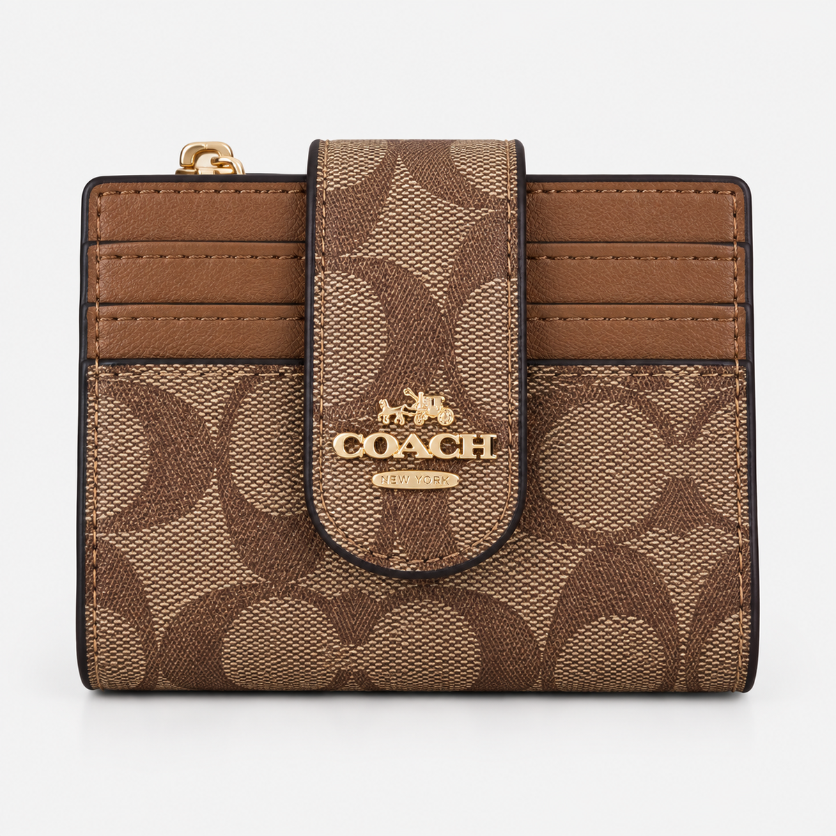 Coach Medium Corner Zip Wallet In Signature Canvas