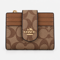 Coach Medium Corner Zip Wallet In Signature Canvas