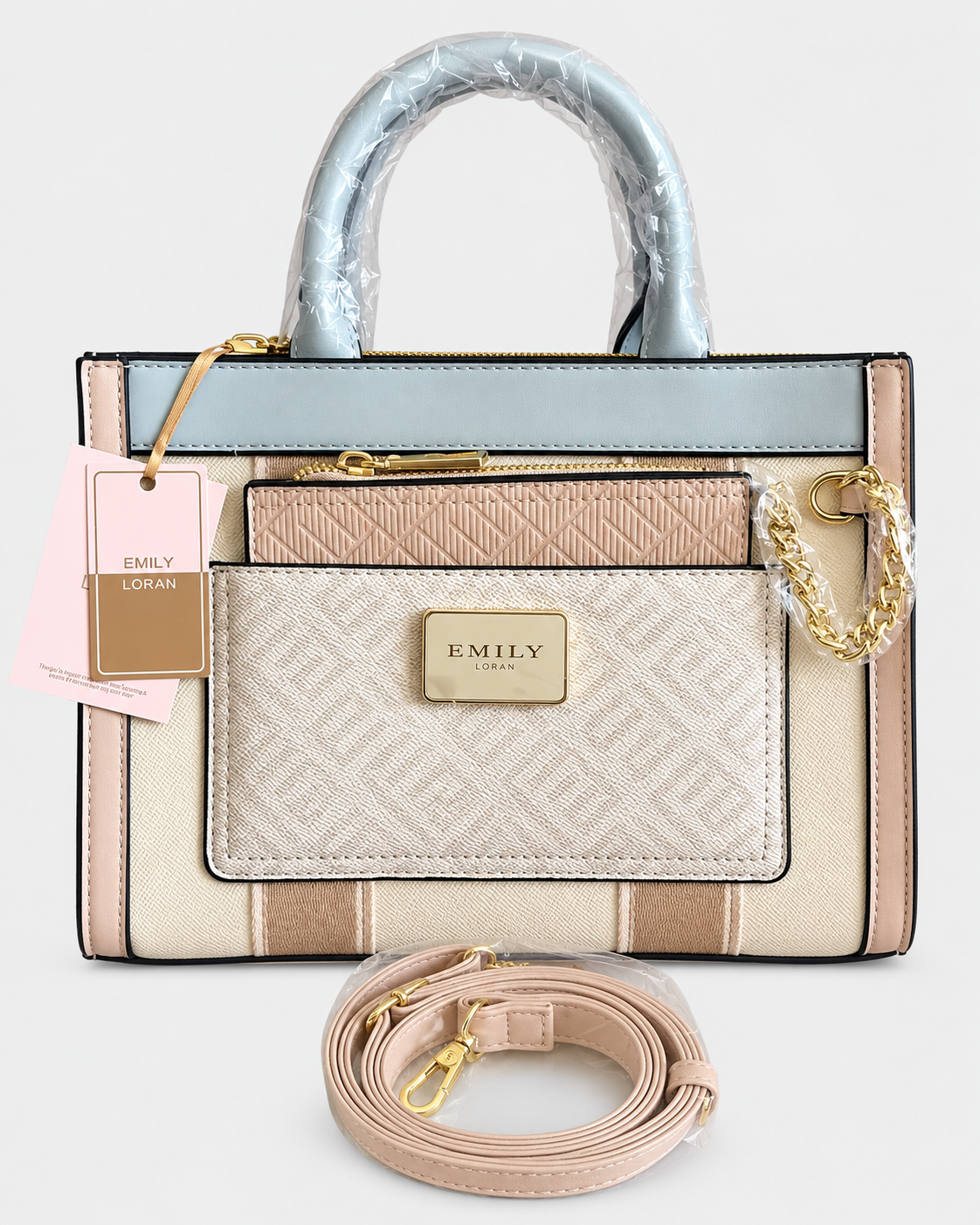 Emily Loran Pastel Harmony Handbag with Wallet - Cream/Ivory