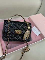 Charles & Keith Cressida Quilted Top Handle Bag - Black