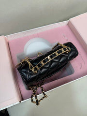 Charles & Keith Cressida Quilted Top Handle Bag - Black