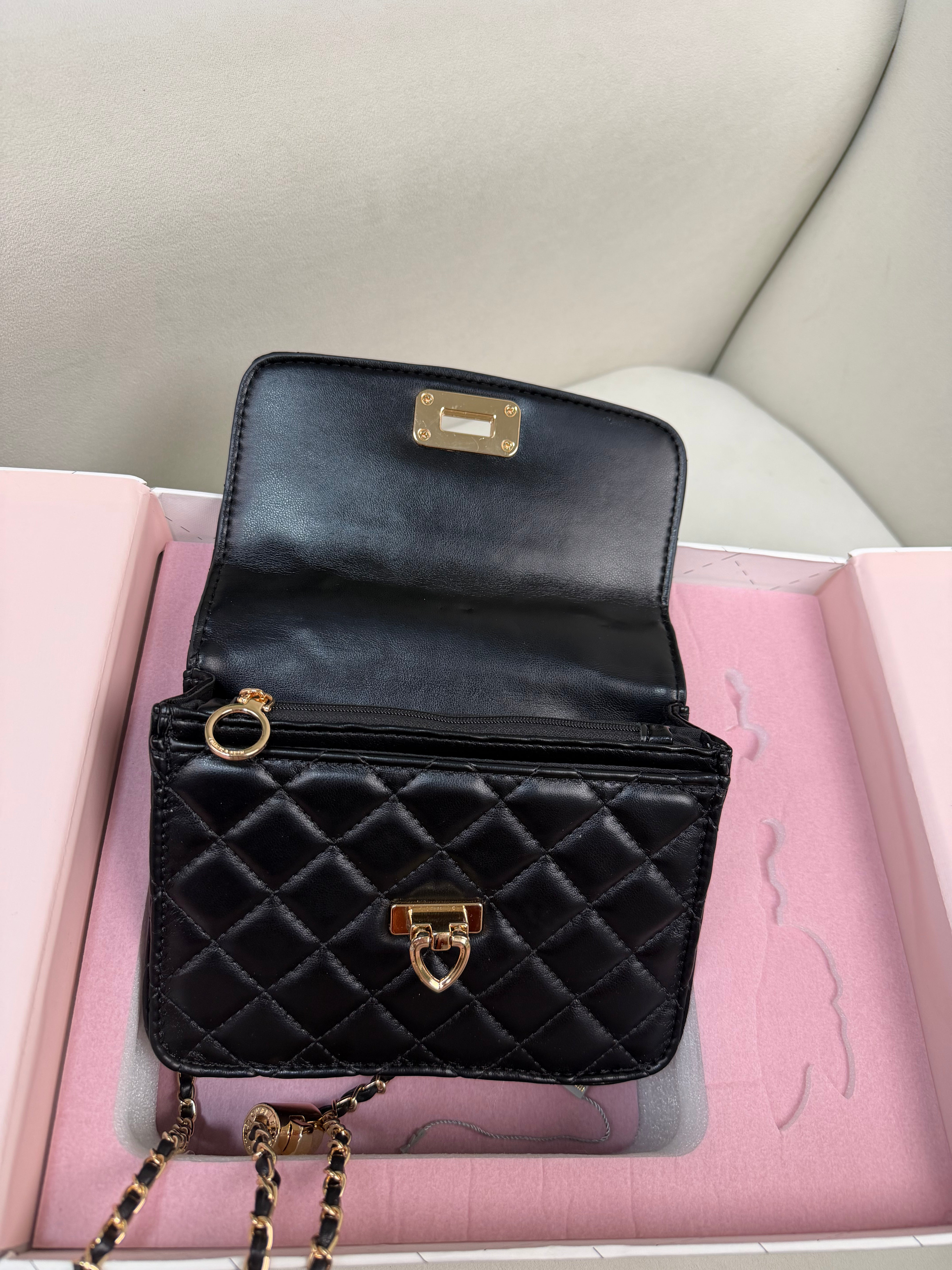 Charles & Keith Cressida Quilted Top Handle Bag - Black