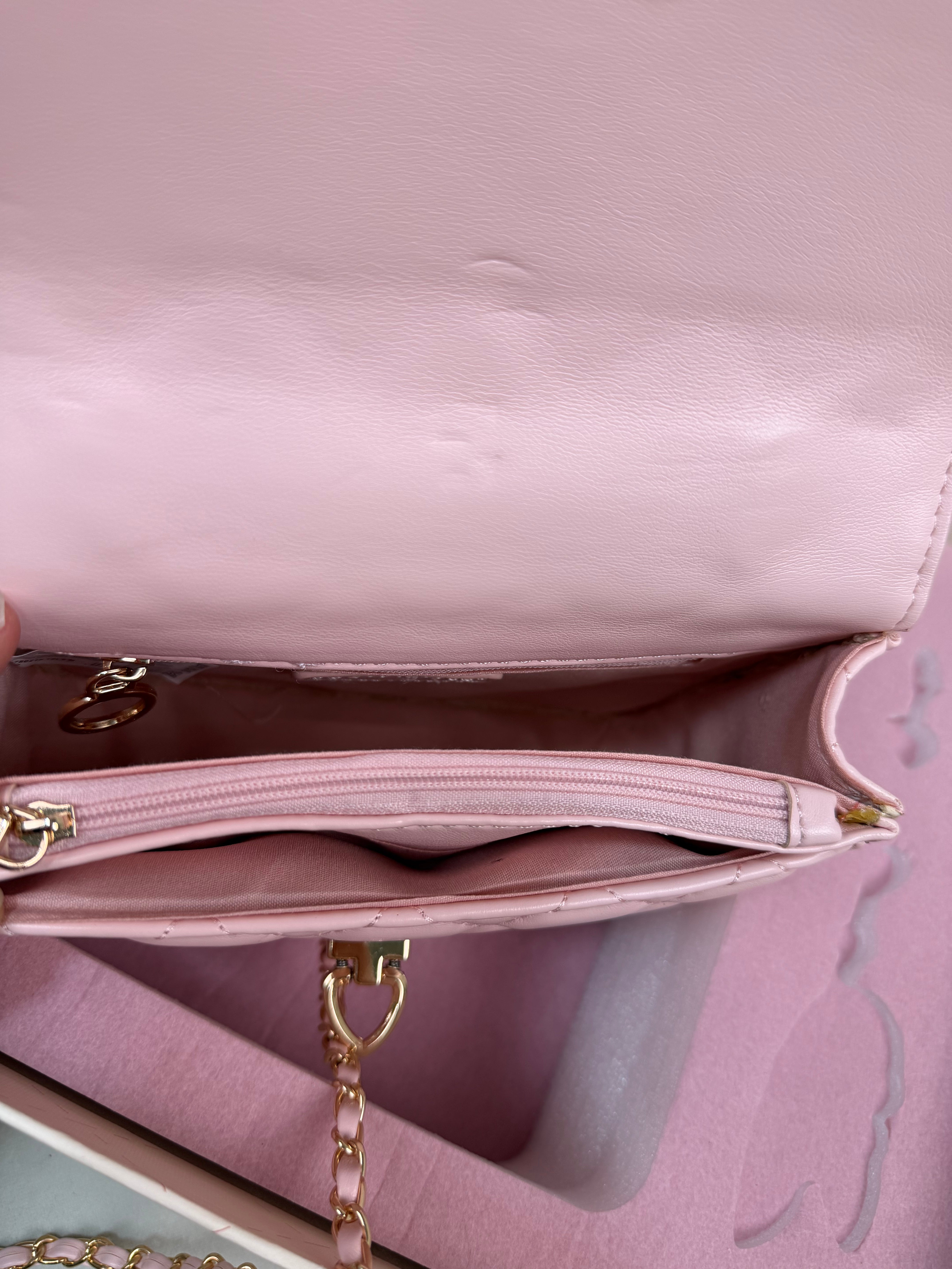 Charles & Keith Cressida Quilted Top Handle Bag - Pink