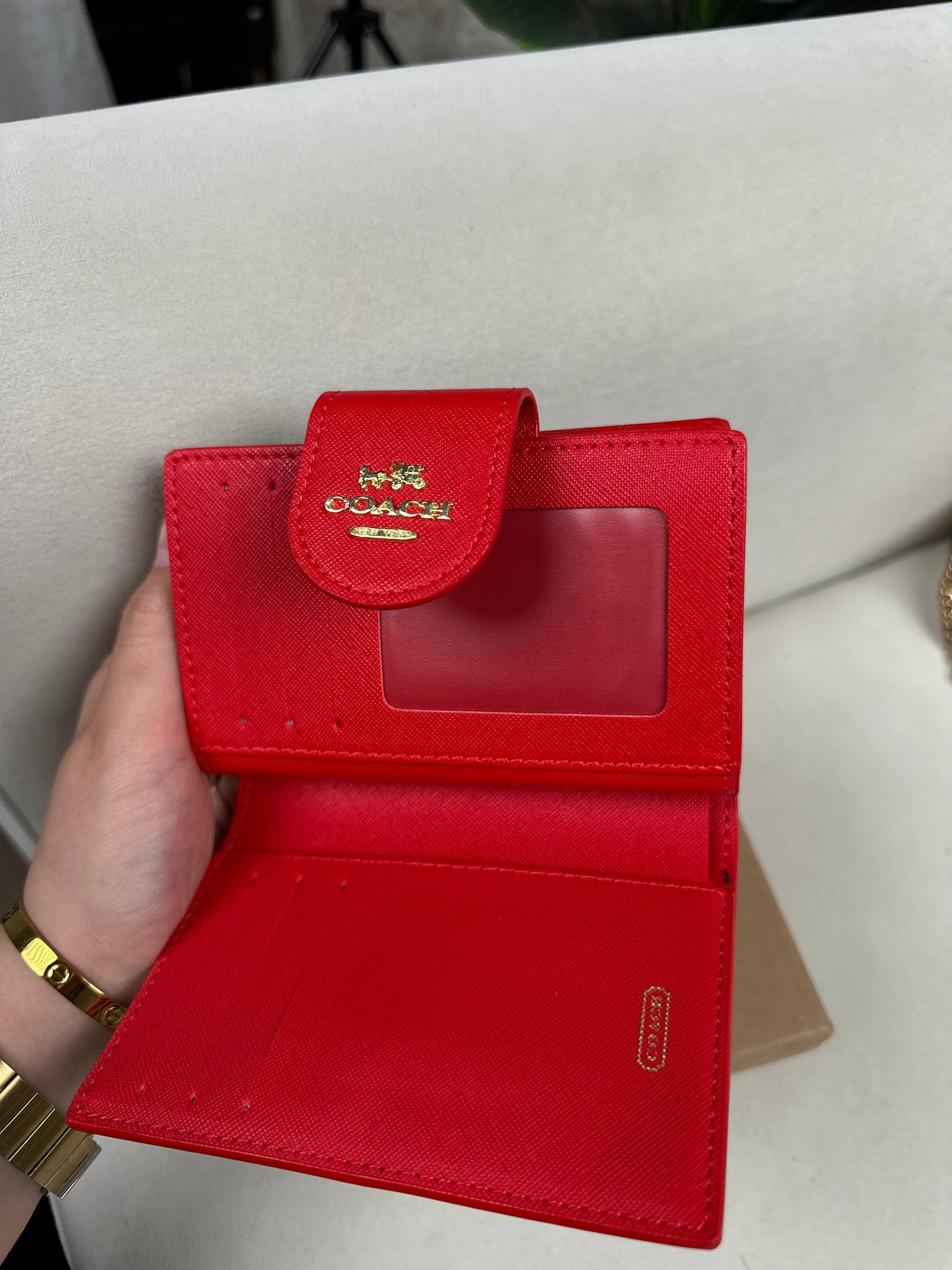 Coach Medium Corner Zip Wallet in Signature Canvas - Black