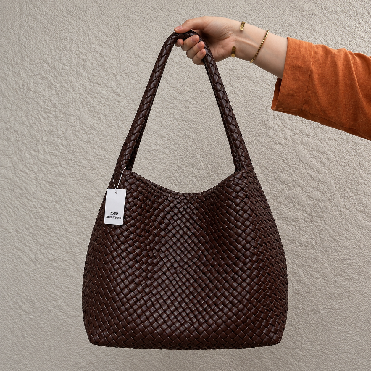 Bottega Veneta Intrecciato Woven Leather Hobo Bag Large - Brown