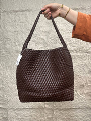 Bottega Veneta Intrecciato Woven Leather Hobo Bag Large - Brown