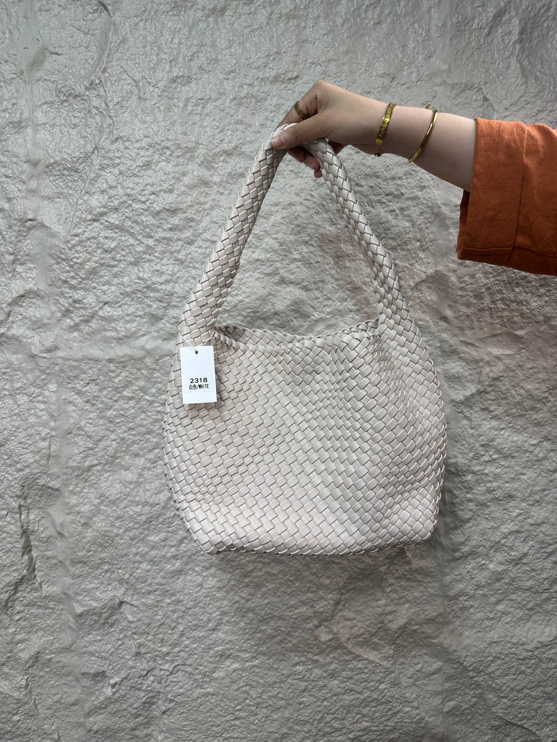 Bottega Veneta Intrecciato Woven Leather Hobo Bag Medium Beige with Charm - Beige