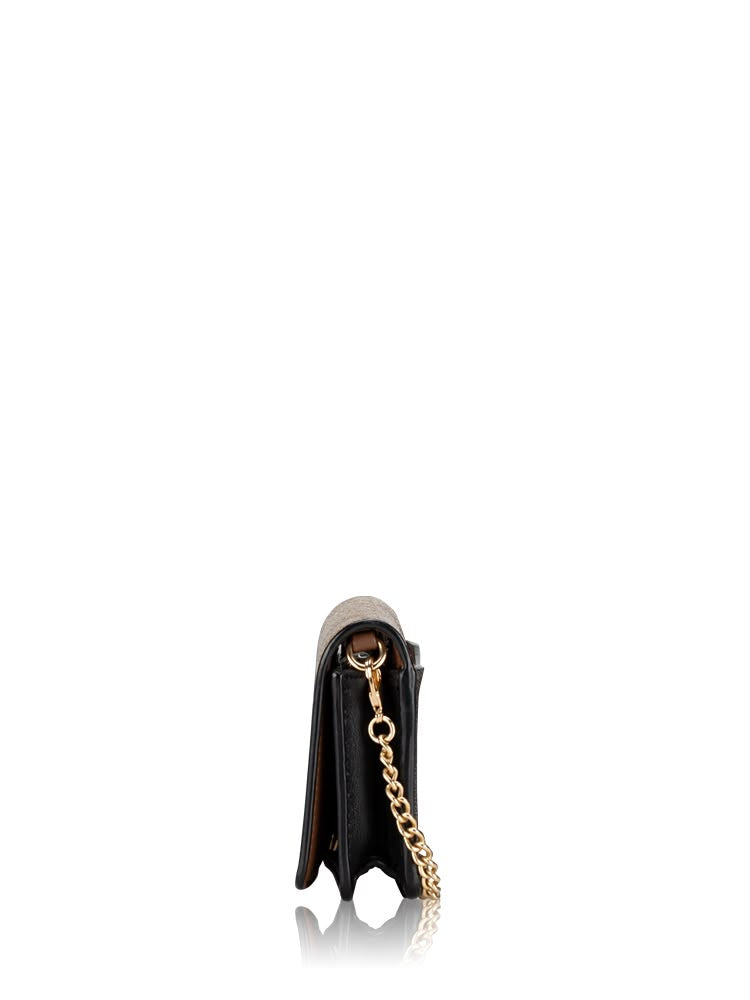 COACH Signature Mini Wallet with Chain Strap Boxed Khaki Brown