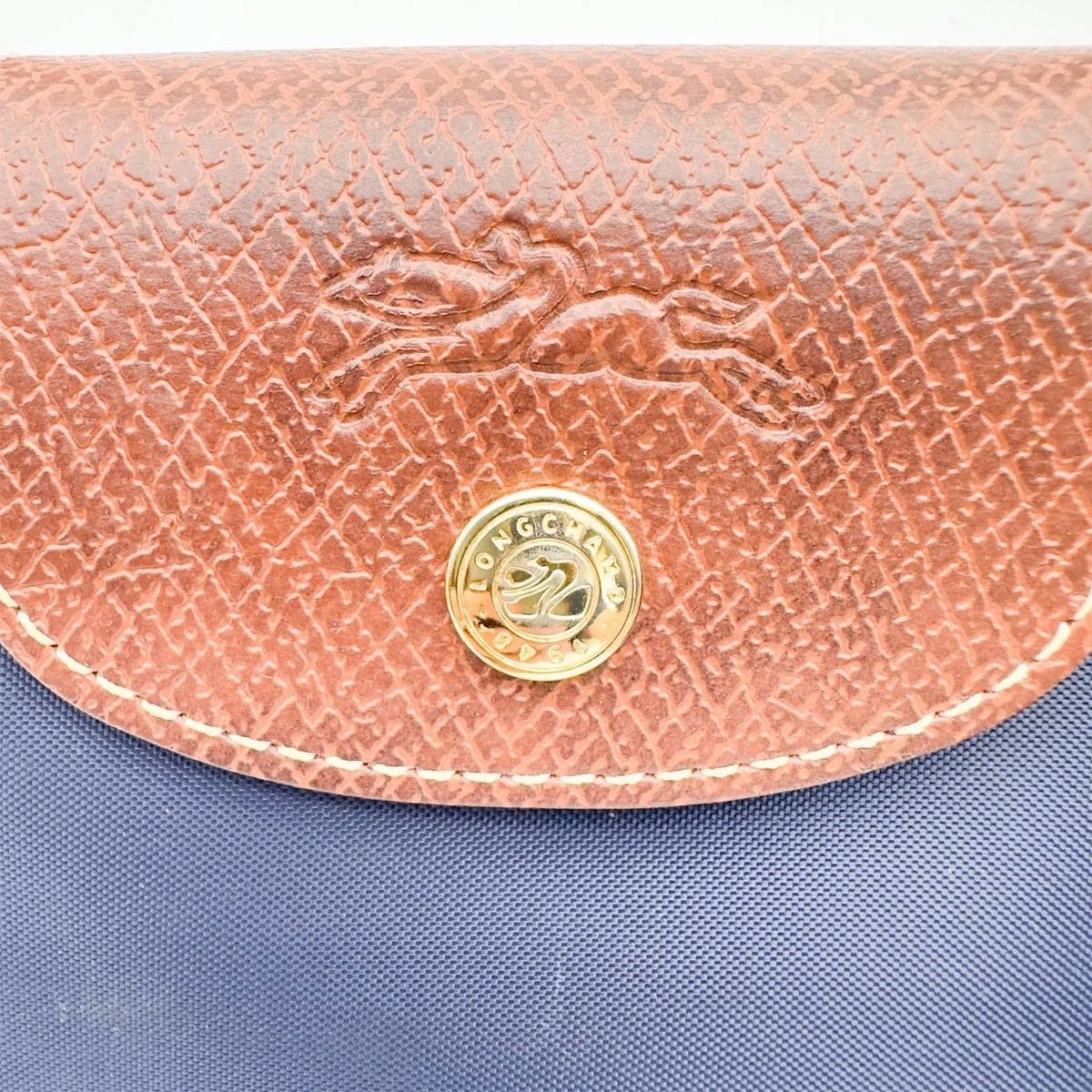 Longchamp Le Pliage mini Pouch with Handle - Navy Blue