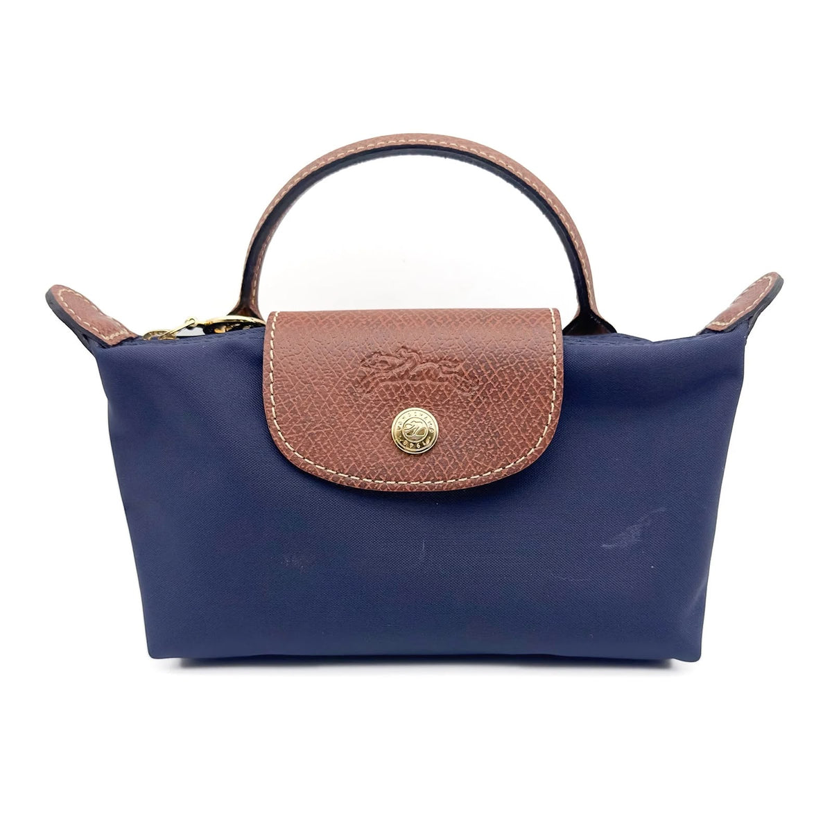Longchamp Le Pliage mini Pouch with Handle - Navy Blue