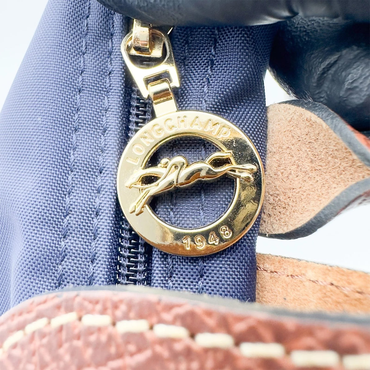 Longchamp Le Pliage mini Pouch with Handle - Navy Blue