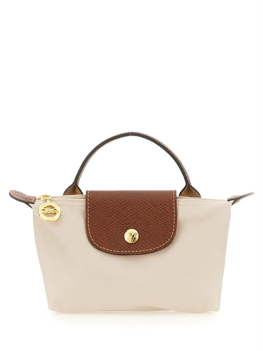 Longchamp Le Pliage mini Pouch with Handle - Beige
