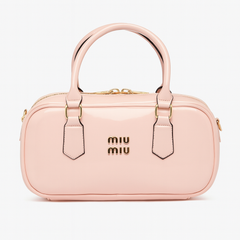 MIU MIU Glossy Leather Handbag – Pink