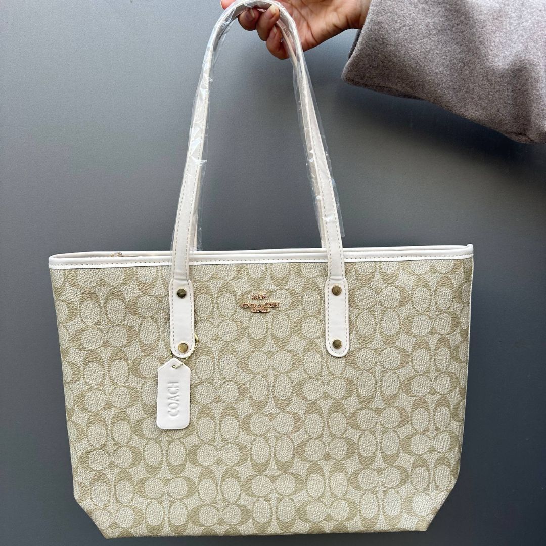 Coach Signature Tote - Light Beige