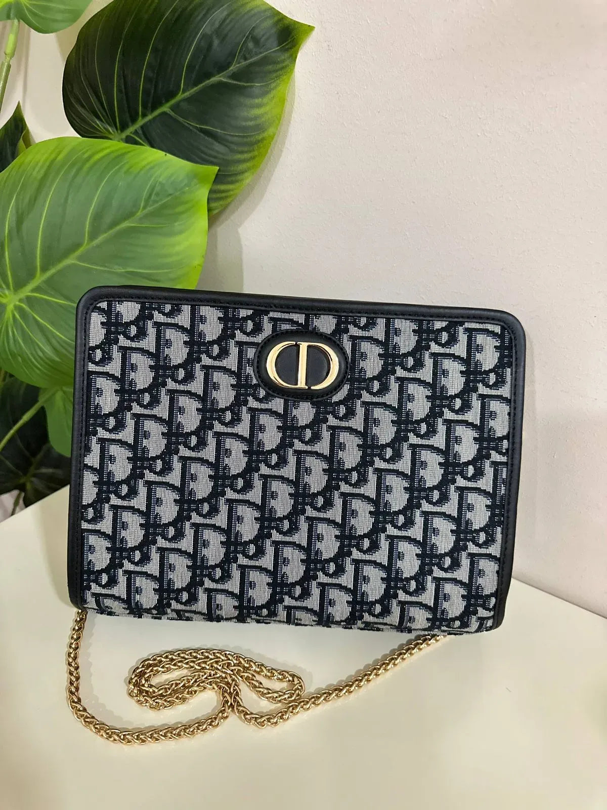 Christian Dior Black Montaigne Pouch