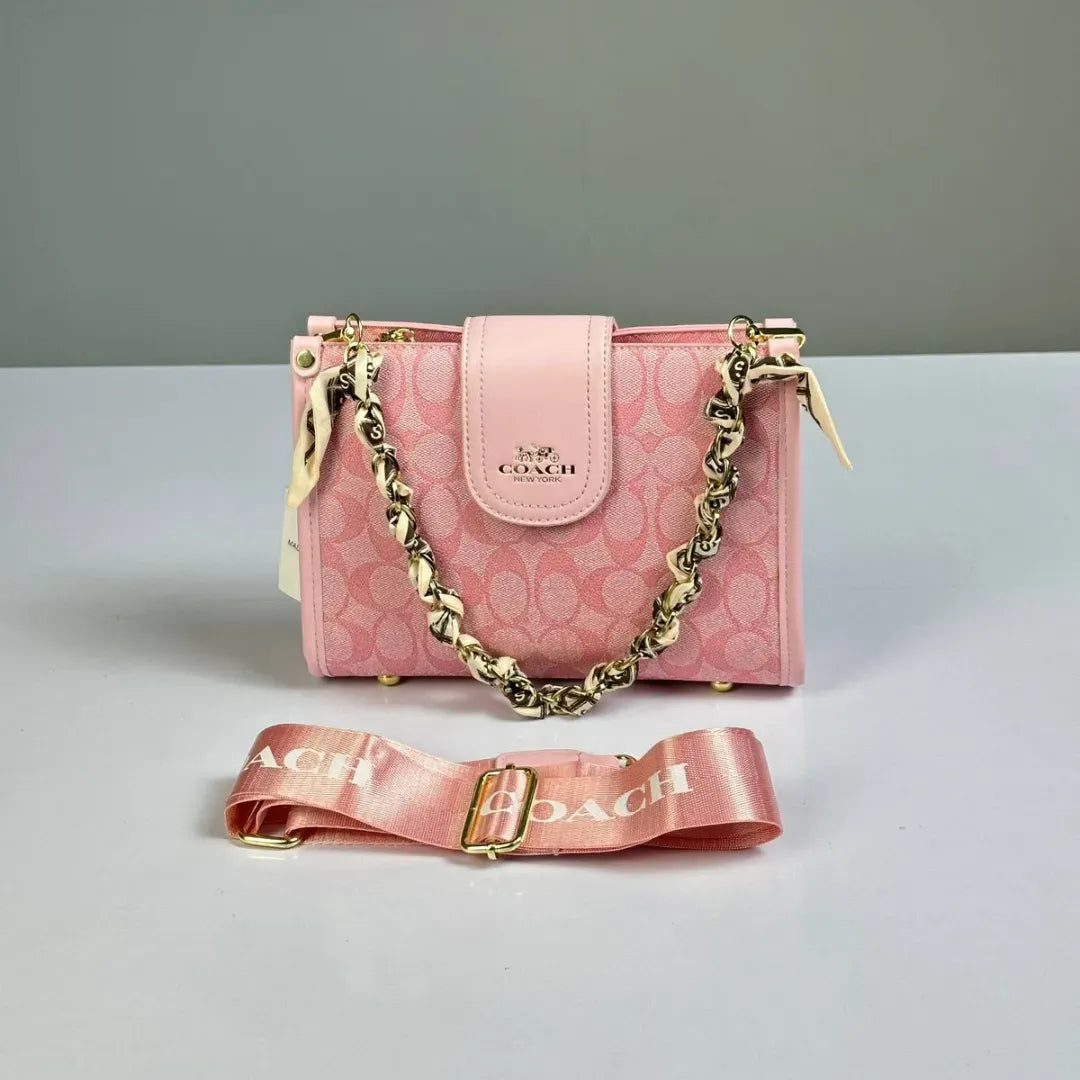 Coach Slim Crossbody Signature Canvas clutch - Blush Pink