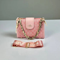 Coach Slim Crossbody Signature Canvas clutch - Blush Pink