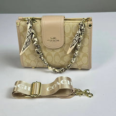 Coach Slim Crossbody Signature Canvas clutch - Café