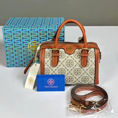 Tory Burch Monogram Boston Bag - Carmel Brown