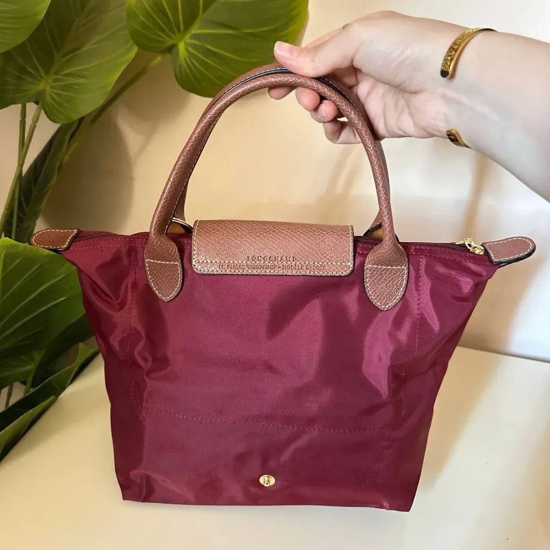 Medium Mirror Long Champ - Burgundy