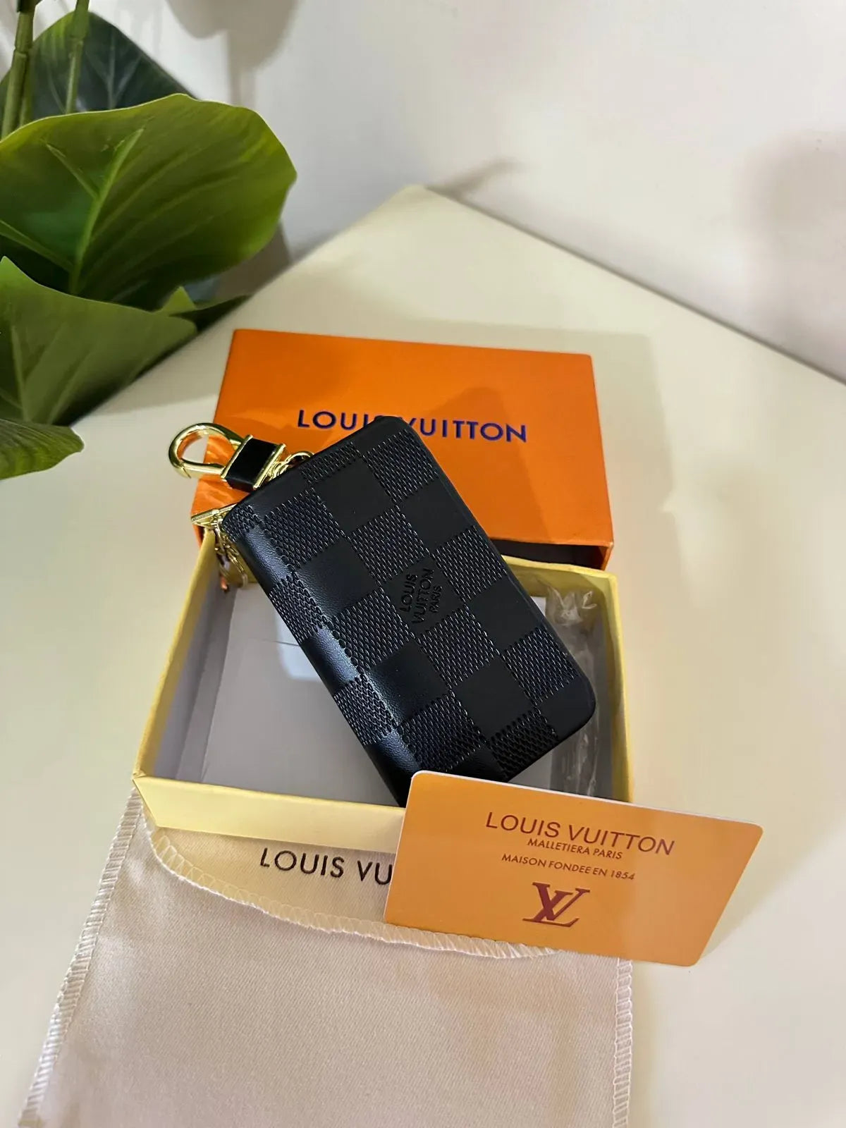 LOUIS VUITTON Empreinte Key Pouch Black