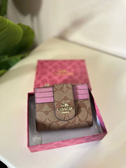 Coach Wallet Brown Pink For Women Leather