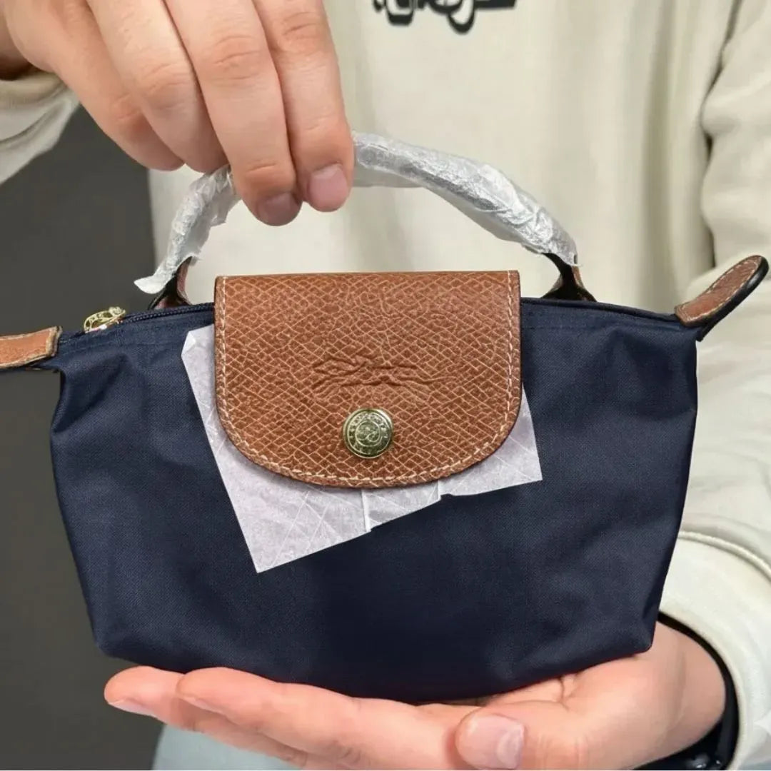 Longchamp Navy Blue Mini Handbag with Strap