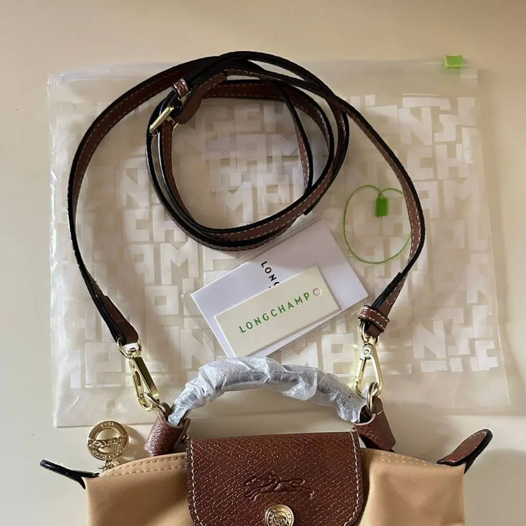 Longchamp Apricot Mini Handbag with Strap