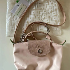 Longchamp Cherry Blossom Pink Mini Handbag with Strap