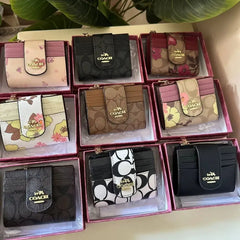 Coach Wallet Brown Pink For Women Leather